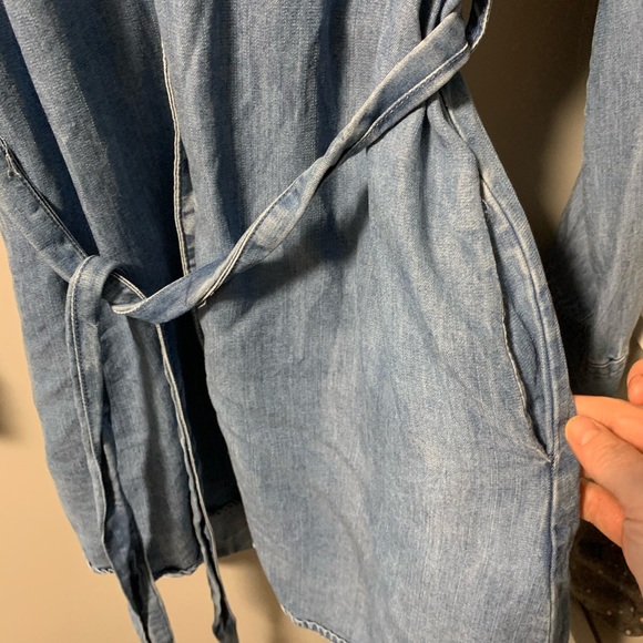 NWOT Denim Jean Tunic Dress With Belt - Picture 3 of 7